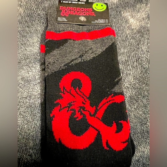 Dungeons and Dragons Red and Black Socks - Picture 1 of 1